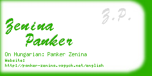 zenina panker business card